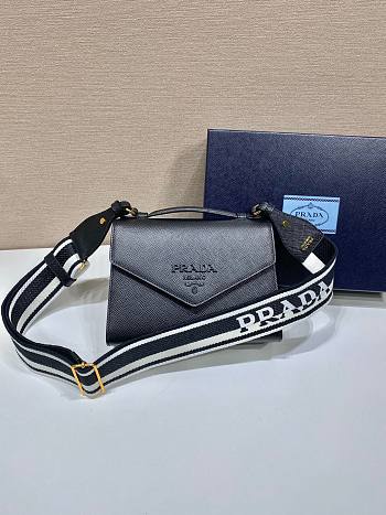 Kitlife Prada Monochrome Saffiano and leather black bag - 21x14x.65cm