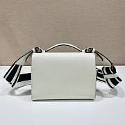 	 Kitlife Prada Monochrome Saffiano and leather white bag - 21x14x.65cm - 2