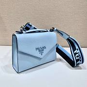	 Kitlife Prada Monochrome Saffiano and leather blue bag - 21x14x.65cm - 4