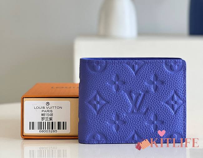 	 Kitlife Louis Vuitton Multiple Wallet Blue Taurillon Monogram leather - 11.5 x 9.0 x 1.5 cm - 1