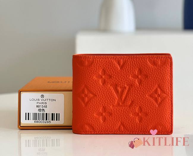 	 Kitlife Louis Vuitton Multiple Wallet Orange Taurillon Monogram leather - 11.5 x 9.0 x 1.5 cm - 1