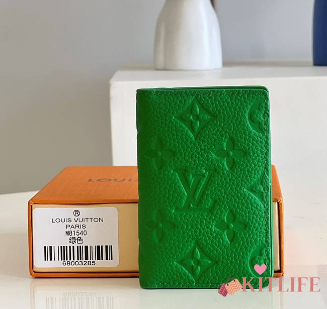 Kitlife Louis Vuitton Pocket Organizer Minty Green Taurillon Monogram leather - 8.0x 11.0x 1.0 cm - 1