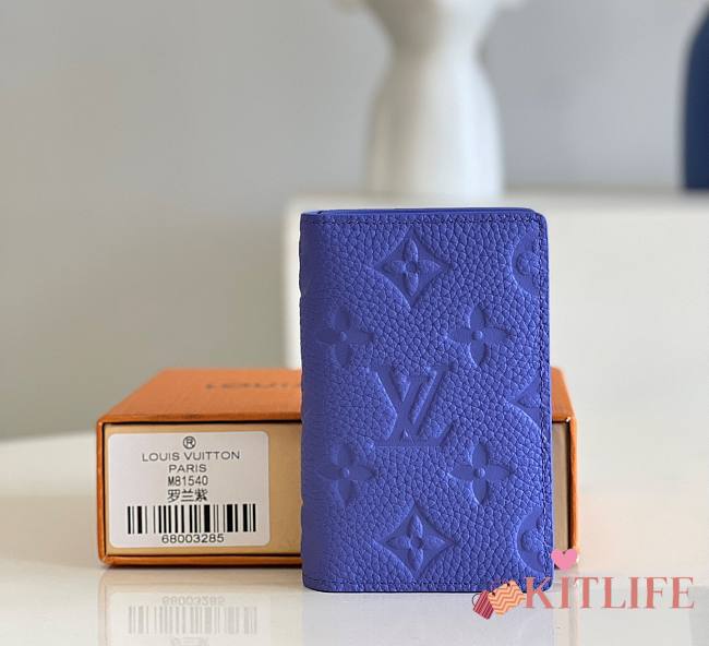 	 Kitlife Louis Vuitton Pocket Organizer Blue Taurillon Monogram leather - 8.0x 11.0x 1.0 cm - 1