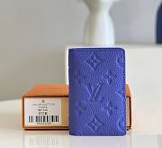 	 Kitlife Louis Vuitton Pocket Organizer Blue Taurillon Monogram leather - 8.0x 11.0x 1.0 cm - 1