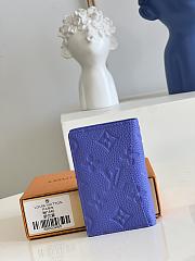 	 Kitlife Louis Vuitton Pocket Organizer Blue Taurillon Monogram leather - 8.0x 11.0x 1.0 cm - 5
