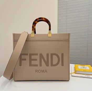 Kitlife Fendi Sunshine Medium Beige Bag - 35x31x17cm