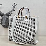 Kitlife Fendi Sunshine Medium Two-toned perforated leather shopper white - 35x31x17cm - 2