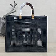 	 Kitlife Fendi Sunshine Medium Two-toned perforated leather shopper black - 35x31x17cm - 1