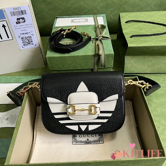 	 Kitlife Mini borsa adidas x Gucci Horsebit 1955 black - 20x14x5cm - 1