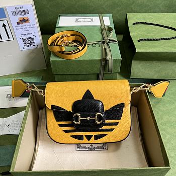 	 Kitlife Mini borsa adidas x Gucci Horsebit 1955 yellow - 20x14x5cm