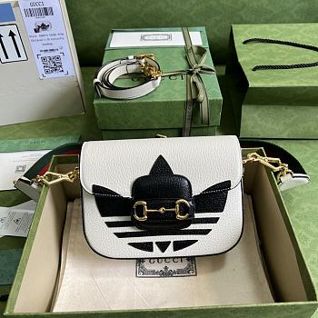 	 Kitlife Mini borsa adidas x Gucci Horsebit 1955 white - 20x14x5cm