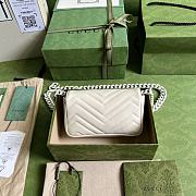 	 Kitlife Gucci GG Marmont Quilted buffed leather Shoulder Bag White - 16.5x10.2x5.1cm - 3