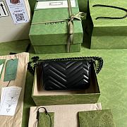 	 Kitlife Gucci GG Marmont Quilted buffed leather Shoulder Bag Black - 16.5x10.2x5.1cm - 3