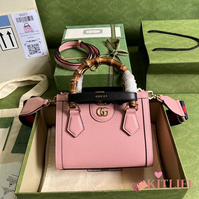 Kitlife Gucci Diana mini tote bag pink leather - ‎702732 - 20x16x10cm - 1