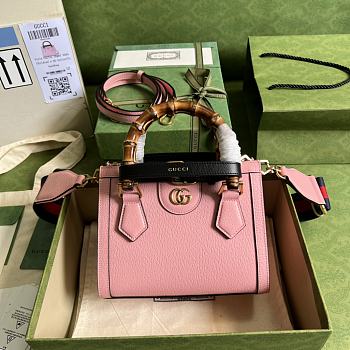 Kitlife Gucci Diana mini tote bag pink leather - ‎702732 - 20x16x10cm