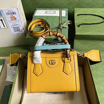 Kitlife Gucci Diana mini tote bag yellow leather - ‎702732 - 20x16x10cm