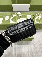 Kitlife Gucci GG Marmont Super Mini Black Leather - 16.5x10.2x5cm - 3