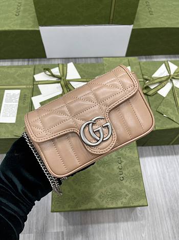 	 Kitlife Gucci GG Marmont Super Mini Nude Leather - 16.5x10.2x5cm