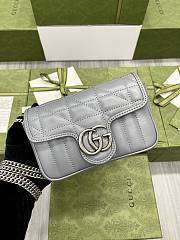 	 Kitlife Gucci GG Marmont Super Mini Grey Leather - 16.5x10.2x5cm - 1