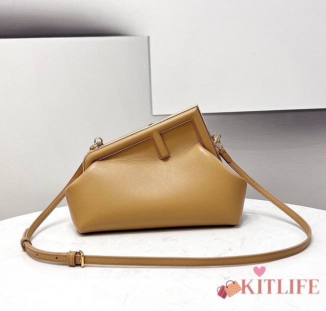 Fendi First Small Beige Leather  – 8BP129 – 26×18×9.5 cm - 1
