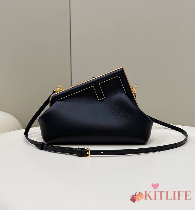 Fendi First Small Black Leather  – 8BP129 – 26×18×9.5 cm - 1