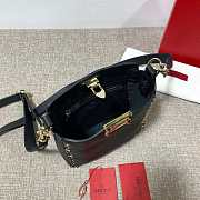 Kitlife Valentino Garavani Rockstud Calfskin Hobo Handbag Black – 50029# – 18.5×18.5× 6.5 cm - 3
