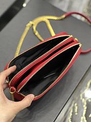 Kitlife YSL Becky YSL Quilted Double Zip Pouch Bag Red - 19x11x5cm - 3