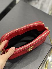 Kitlife YSL Becky YSL Quilted Double Zip Pouch Bag Red - 19x11x5cm - 6