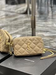 Kitlife YSL Becky YSL Quilted Double Zip Pouch Bag Beige - 19x11x5cm - 4