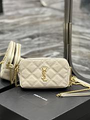 Kitlife YSL Becky YSL Quilted Double Zip Pouch Bag White - 19x11x5cm - 1