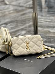 Kitlife YSL Becky YSL Quilted Double Zip Pouch Bag White - 19x11x5cm - 6