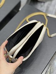 Kitlife YSL Becky YSL Quilted Double Zip Pouch Bag White - 19x11x5cm - 5