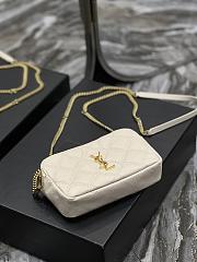 Kitlife YSL Becky YSL Quilted Double Zip Pouch Bag White - 19x11x5cm - 4
