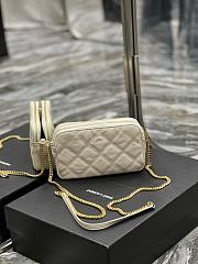 Kitlife YSL Becky YSL Quilted Double Zip Pouch Bag White - 19x11x5cm - 3