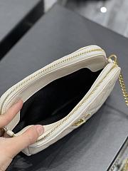 Kitlife YSL Becky YSL Quilted Double Zip Pouch Bag White - 19x11x5cm - 2