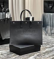 	 Kitlife YSL Black Rive Gauche Leather Tote Bag - 39×31×18cm - 48x36x16cm - 1