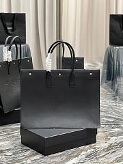 	 Kitlife YSL Black Rive Gauche Leather Tote Bag - 39×31×18cm - 48x36x16cm - 3