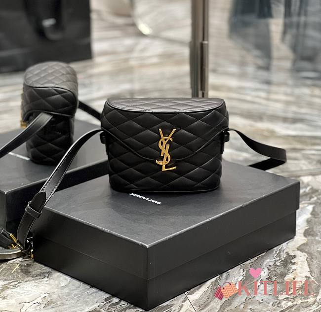 Kitlife YSL June diamond-quilt crossbody black bag - 19×15×8cm - 1