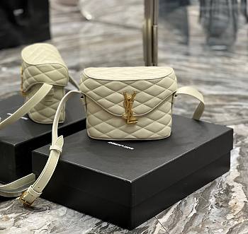 	 Kitlife YSL June diamond-quilt crossbody white bag - 19×15×8cm