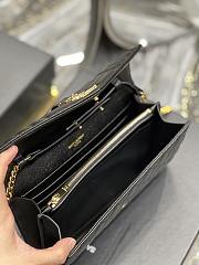 KITLIFE YSL MONOGRAM CHAIN WALLET IN MIX MATELASSÉ GRAIN DE POUDRE EMBOSSED BLACK LEATHER - 22,5 X 14 X 4 CM - 6