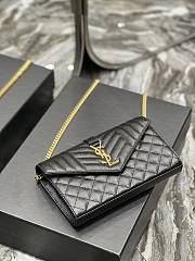 KITLIFE YSL MONOGRAM CHAIN WALLET IN MIX MATELASSÉ GRAIN DE POUDRE EMBOSSED BLACK LEATHER - 22,5 X 14 X 4 CM - 4