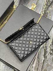 KITLIFE YSL MONOGRAM CHAIN WALLET IN MIX MATELASSÉ GRAIN DE POUDRE EMBOSSED BLACK LEATHER - 22,5 X 14 X 4 CM - 2