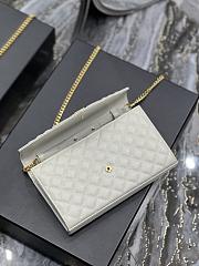 	 KITLIFE YSL MONOGRAM CHAIN WALLET IN MIX MATELASSÉ GRAIN DE POUDRE EMBOSSED WHITE LEATHER - 22,5 X 14 X 4 CM - 3