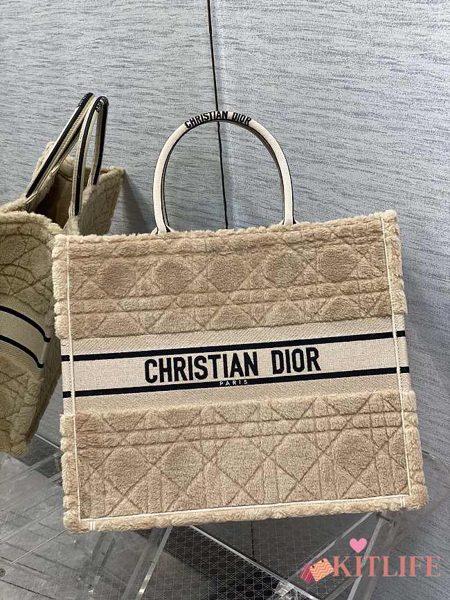 	 Kitlife Dior Book Tote Large Sheepskin Cannage beige - 36*18*28cm - 1