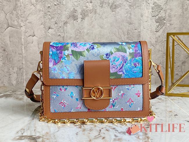 Kitlife Louis Vuitton Dauphine MM Blue Coated Canvas - M21266 - 25 x 17 x 10.5cm - 1