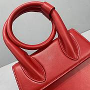 Kitlife Jacquemus Le Chiquito Noeud Knot Top-Handle Red Bag - 18x15.5x8cm - 2