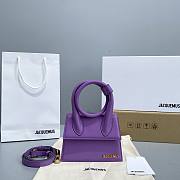 	 Kitlife Jacquemus Le Chiquito Noeud Knot Top-Handle Purple Bag - 18x15.5x8cm - 1