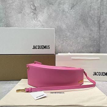 	 Kitlife Jacquemus Le Bomba logo-plaque pink leather shoulder bag - 35x9x6cm