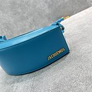 	 Kitlife Jacquemus Le Bomba logo-plaque blue leather shoulder bag - 35x9x6cm - 6