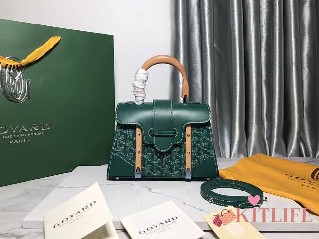 	 Kitlife Goyard Saigon PM Structured Bag Green - 21*14*8.5cm - 1